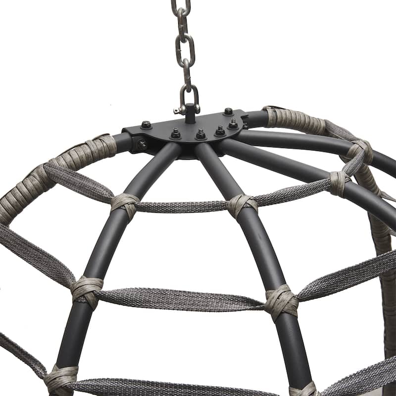 Wicker Outdoor Hanging Egg Swing Chair with Cushion