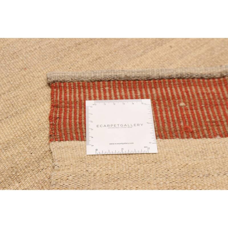 ECARPETGALLERY Flat-Weave Ankara FW Cream Wool Kilim - 10'3 x 12'9