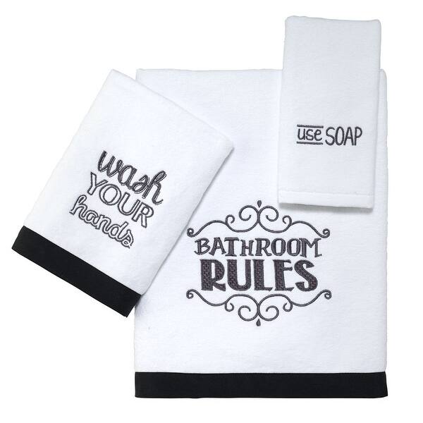 Avanti Chalk It Up Shower Curtain & Shower Hook Set Multicolor Bed