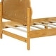 preview thumbnail 8 of 13, Full Size Cookie-Shaped Kids Bed with LED Light & Upholstered Curved Headboard, Walnut