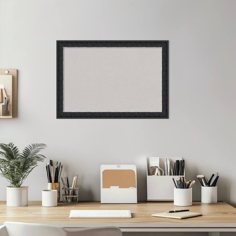 Bethany Black Wood Framed Cork Board - Bulletin Board, Organization Board, Pin Board