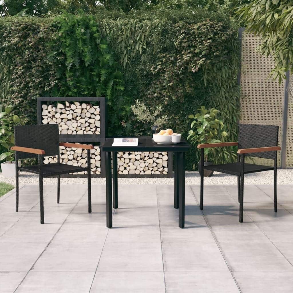 vidaXL Patio Dining Set Outdoor Dining Set Garden Table and Chair Set Black