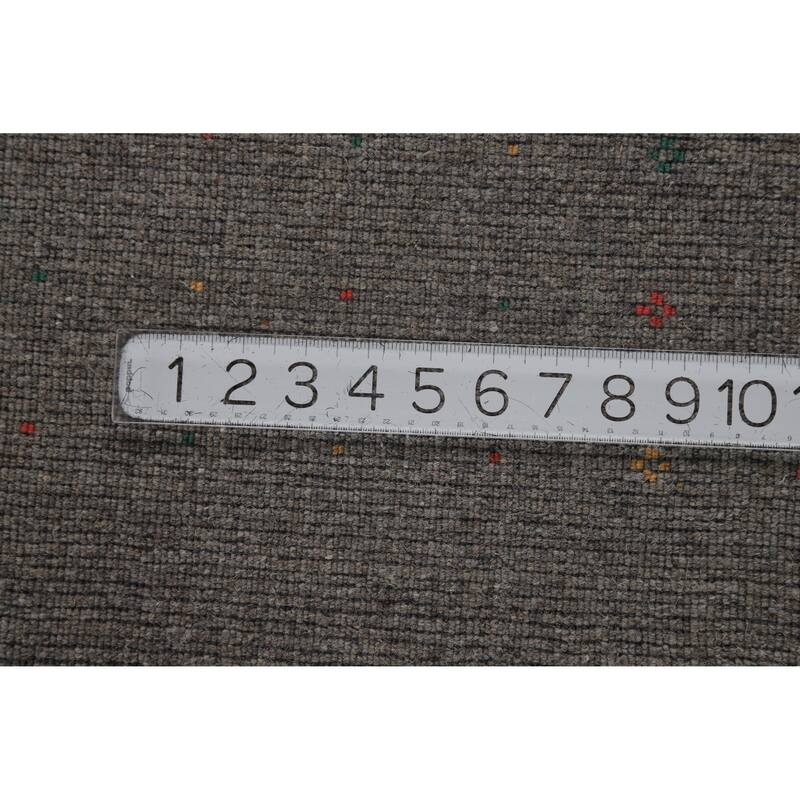 Hand Knotted Oriental 100% Wool Carpet Tribal Tribal Greys & Charcoal Gabbeh Area Rug - 8' 2'' X 5' 2''
