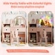 preview thumbnail 17 of 20, Costway Princess Bunny Makeup Table with Lighted Mirror, Open Shelves - See Details