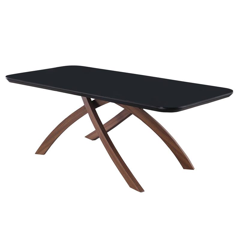 Somette Emerson Black Glass Top Dining Table
