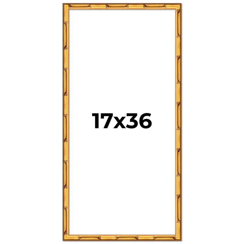 17x36 Frame Gold Bamboo Picture Frame Modern Photo Frame Includes UV Acrylic Shatter Guard Front Acid Free Foam Backing Board