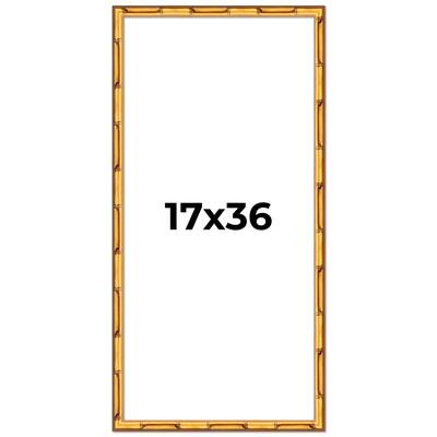 17x36 Frame Gold Bamboo Picture Frame Modern Photo Frame Includes UV Acrylic Shatter Guard Front Acid Free Foam Backing Board