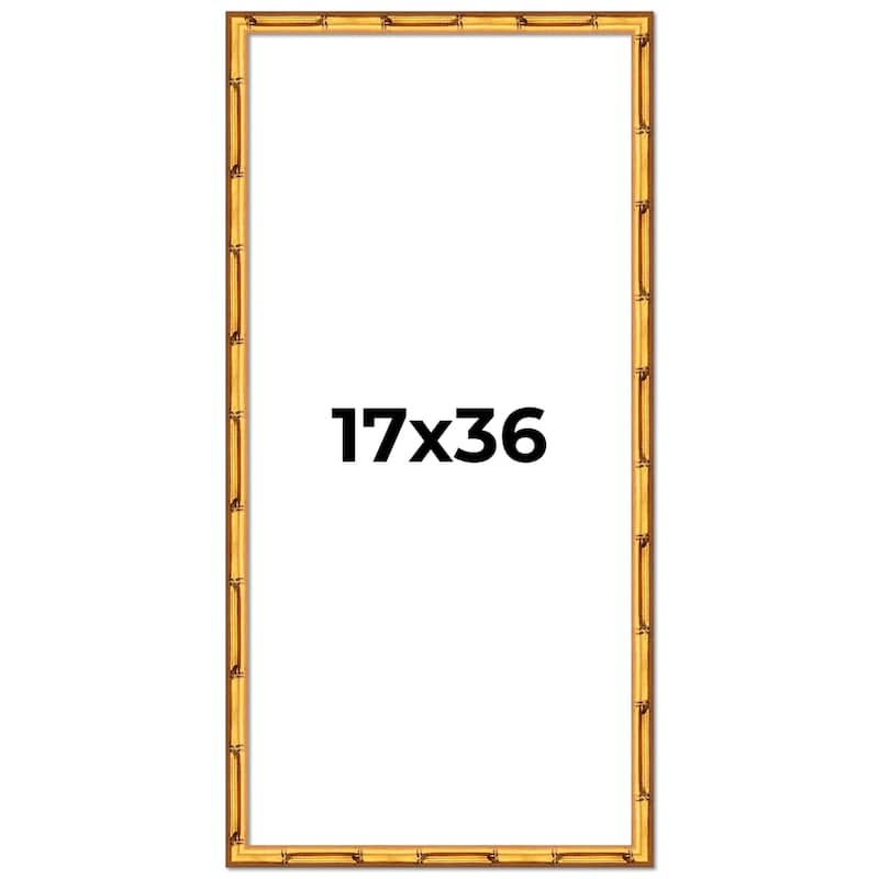 17x36 Frame Gold Bamboo Solid Wood Picture Frame | 1 Inch Moulding