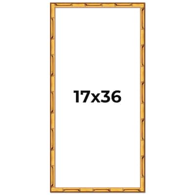 17x36 Frame Gold Bamboo Solid Wood Picture Frame | 1 Inch Moulding