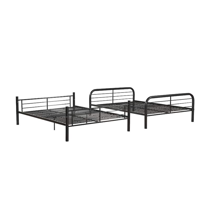 Full over Full Metal Bunk Bed with Reversible Ladder