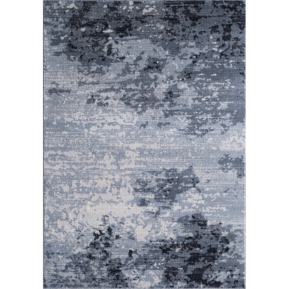 Angel Collection Blue Abstract Area Rug