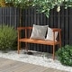 preview thumbnail 3 of 6, Outdoor Acacia Wood Bench with Backrest and Armrests - 43" x 18" x 28" (L x W x H)