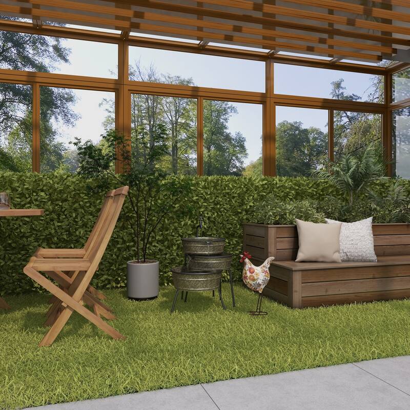 Green or Cream Metal Indoor Outdoor Distressed Standing Rooster Garden Sculpture with U Shaped Feet