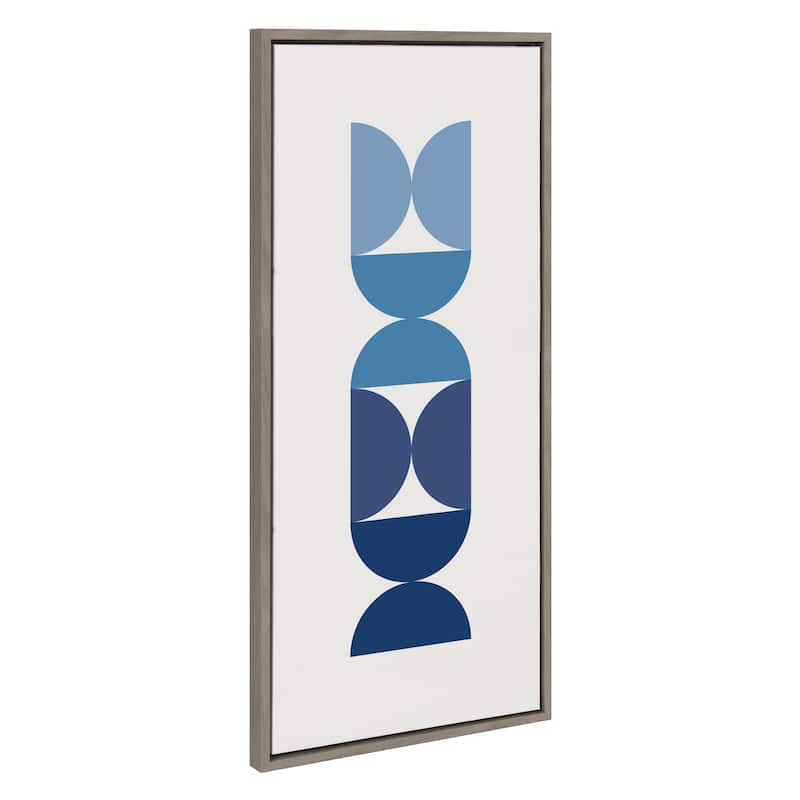 Kate and Laurel Circles Curves Blues Canvas by Creative Bunch Studio - 18x40