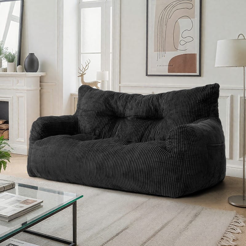 Pamapic Bean Bag Chair, Double Seater Corduroy Lazy Sofa