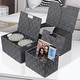 preview thumbnail 5 of 9, Storage Box Woven Basket Bin Container Tote Cube Organizer Set Stackable Shelf Organizer Built-in Carry Handles (3-Piece)