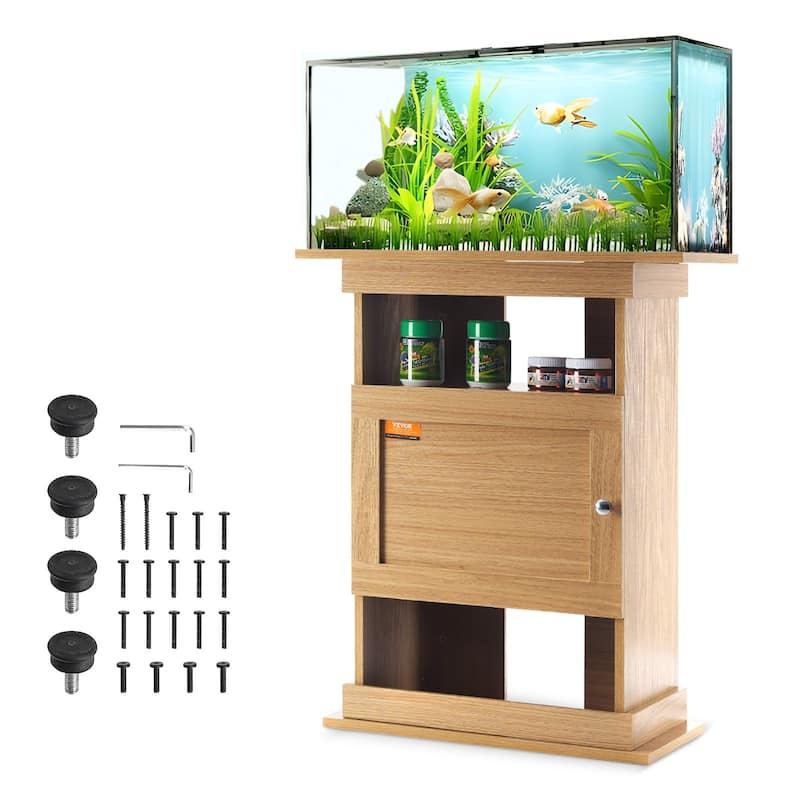 VEVOR Aquarium Stand Fish Tank Stand in MDF Turtle Tank Stand Reptile Tank Stand with Storage - 25.2 x 15.7 x 28.3in