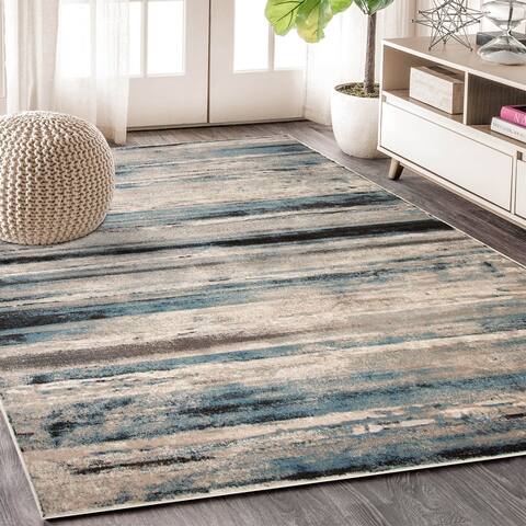 Modern Lines Abstract Striped Indoor Runner or Area Rug by Superior