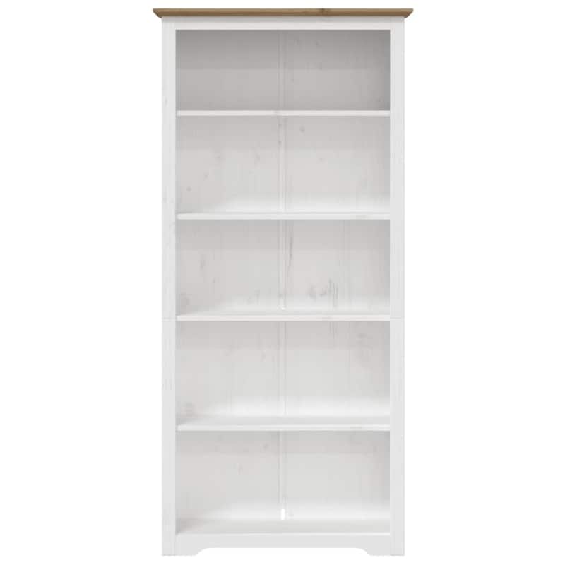 vidaXL Bookcase 5-Tier Storage Bookshelf with Shelves BODO Solid Wood Pine