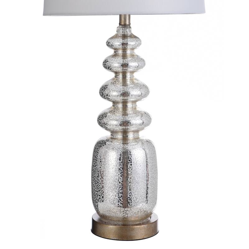 StyleCraft Northbay Mercury Glass Table Lamp - Off-White Hardback Fabric Shade