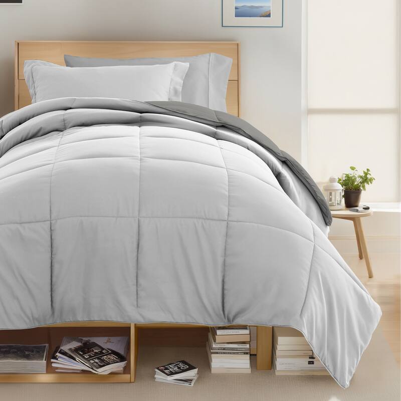 8pc Twin XL Solid Dorm Bedding Bundle