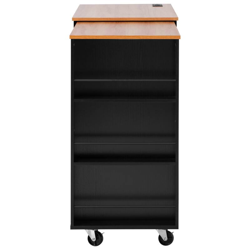 85.5 Inch Kitchen Island with Extendable Dining Table 3 Drawers 2 Doors