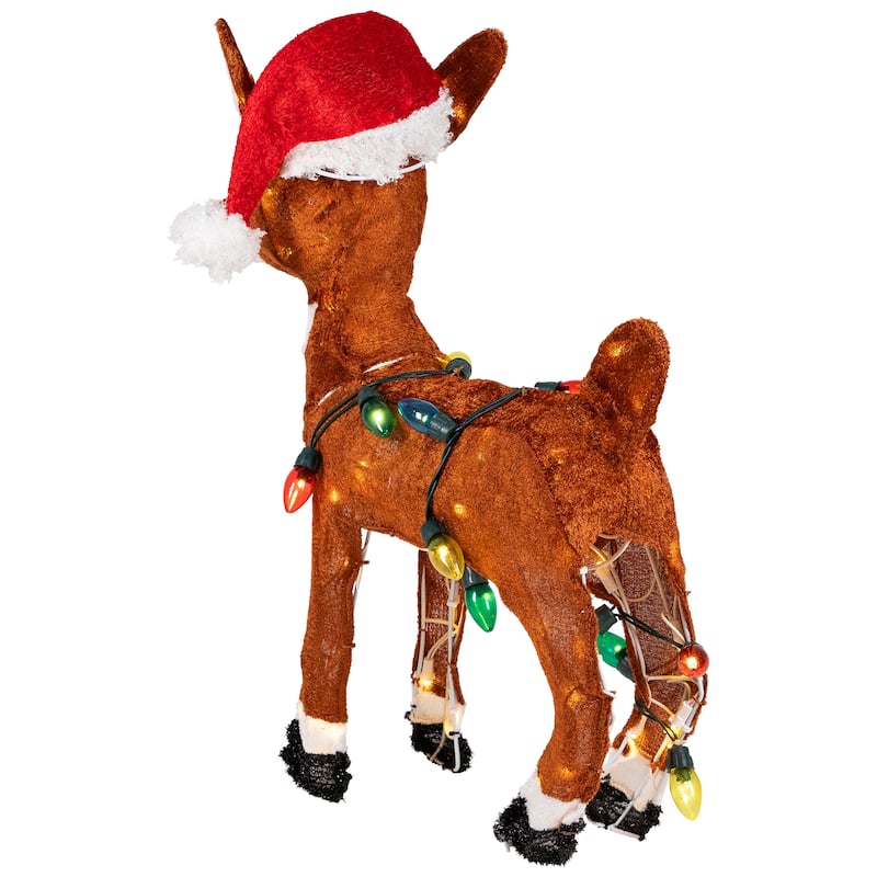 24" Lighted Rudolph String Lights Christmas Outdoor Yard Decoration - Brown