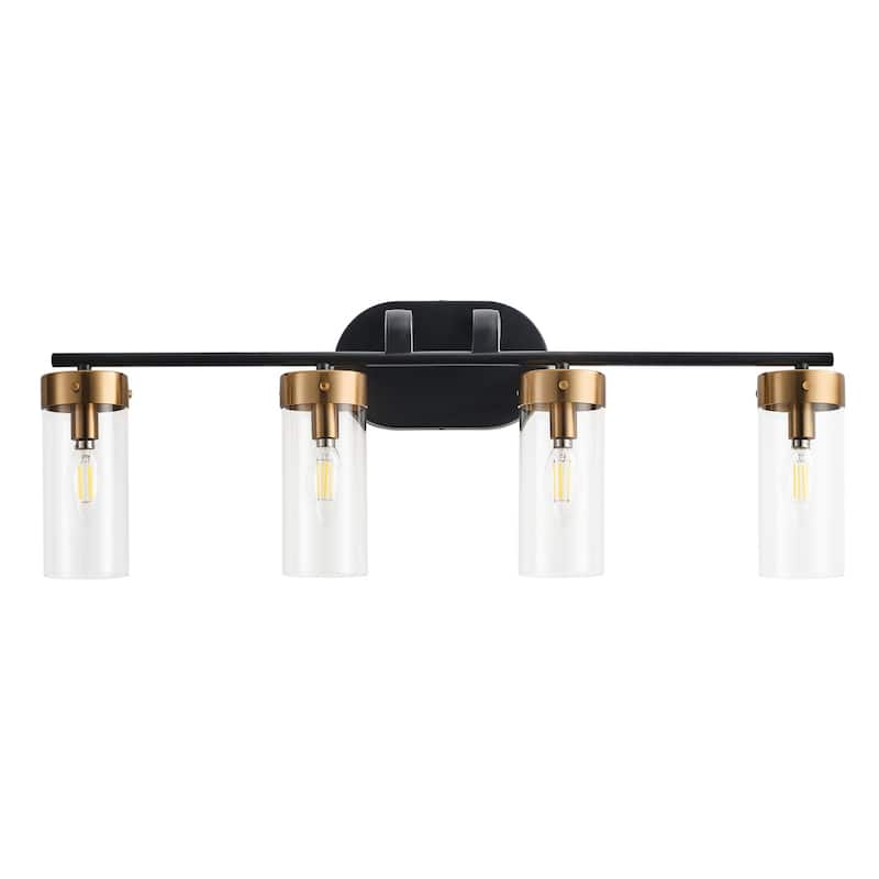 4-Lights Glass Shade Creative Bathroom Vanity Lighting - 28.7"D×4.7"W×9.8"H