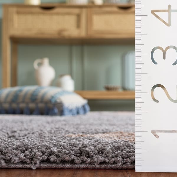 dimension image slide 0 of 2, SAFAVIEH Florida Shag Hilde Floral 1.2-inch Thick Rug