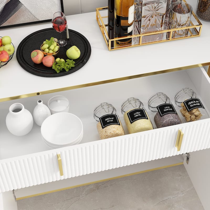 Sideboard Dresser Cabinet Storage Console Televison Table Pop-up Door