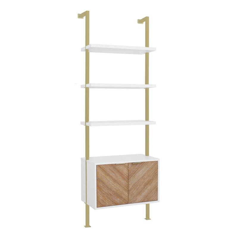 Nathan James Theo Open Shelf Industrial Bookcase with Drawers or Cabinets