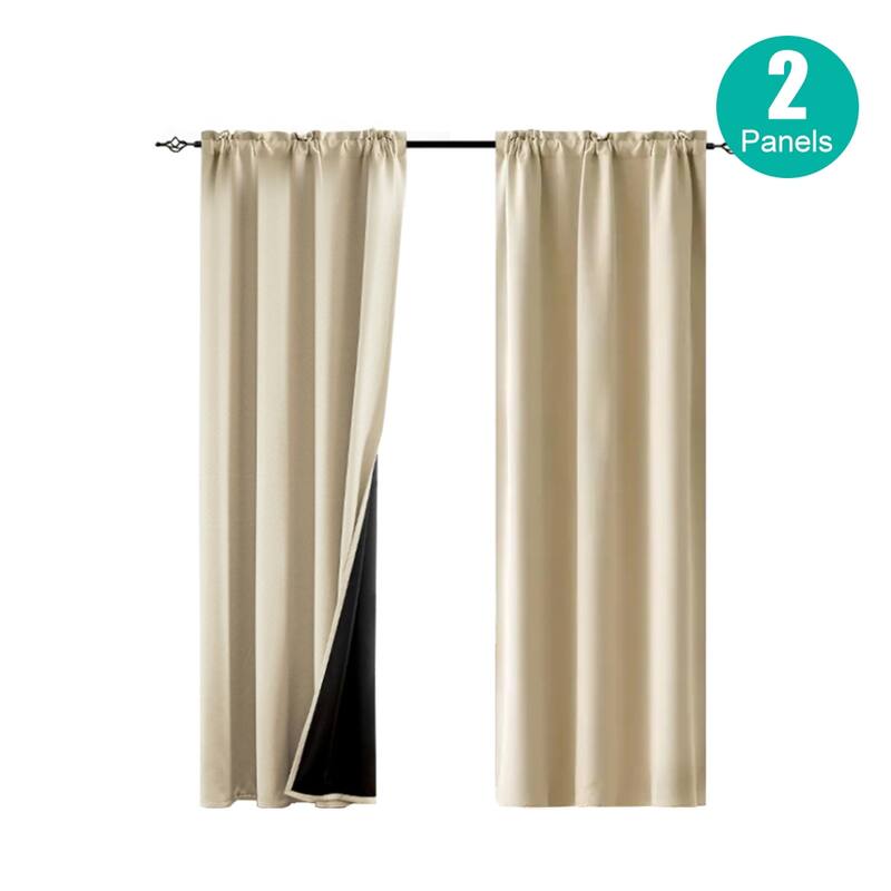 Pro Space 2 Panels Thermal Room Blackout Rod Pocket Curtain