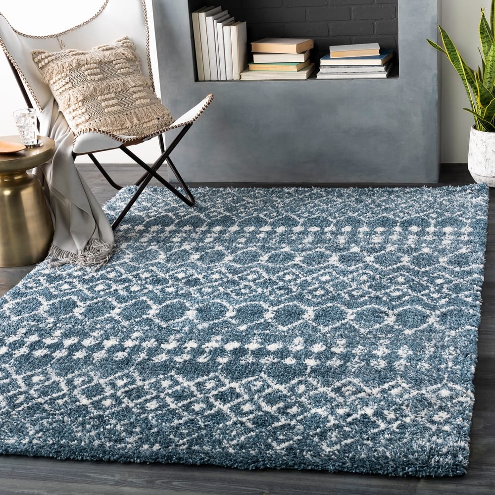 Livabliss Bouchra Moroccan Trellis Shag Area Rug