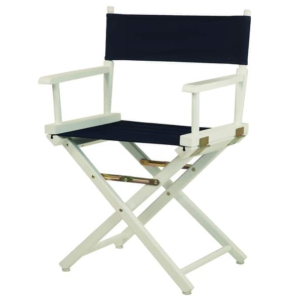 slide 1 of 30, White Frame 18-inch Director's Chair - 33.75"h x 21.75"w x 17"d - 33.75"h x 21.75"w x 17"d