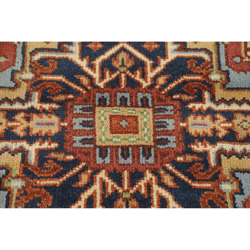 Orange Heriz Serapi Indian Area Rug Handmade Traditional Wool Carpet - 7'10" x 9'10"