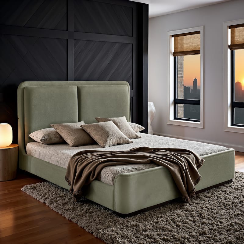 Noe Fabric Upholstered LED Platform Bed by iNSPIRE Q Modern