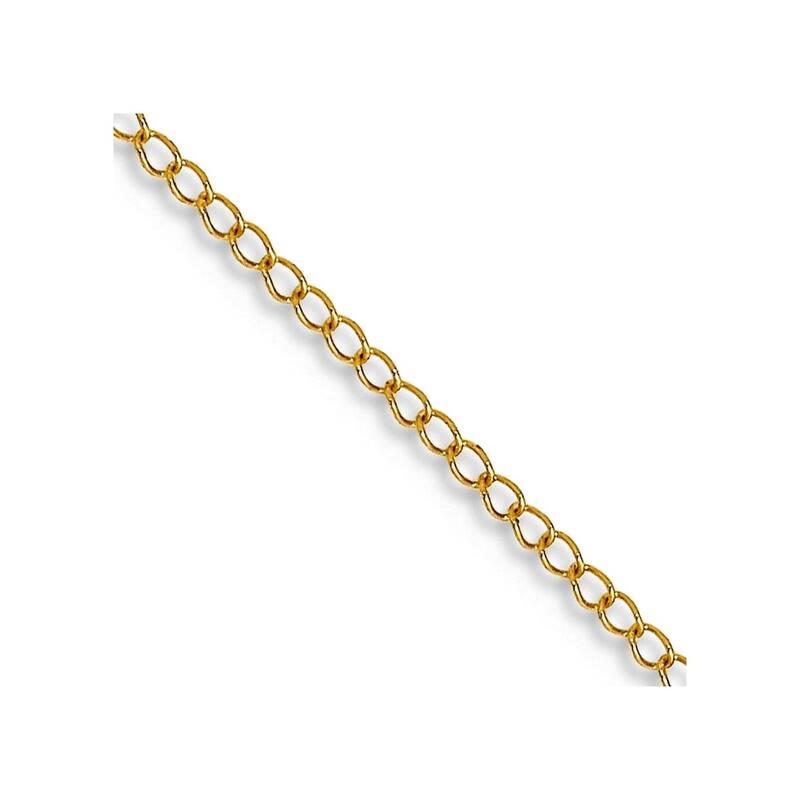 Curata 10k Yellow Gold 0.5mm Carded Curb Chain Necklace (Spring-ring) Options: 16 18 20 24