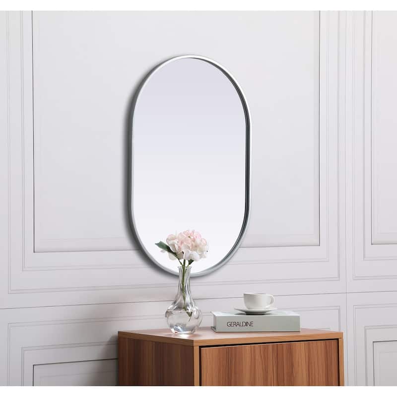 Indigo Home Metal Frame Oval Mirror 20x30 Inch
