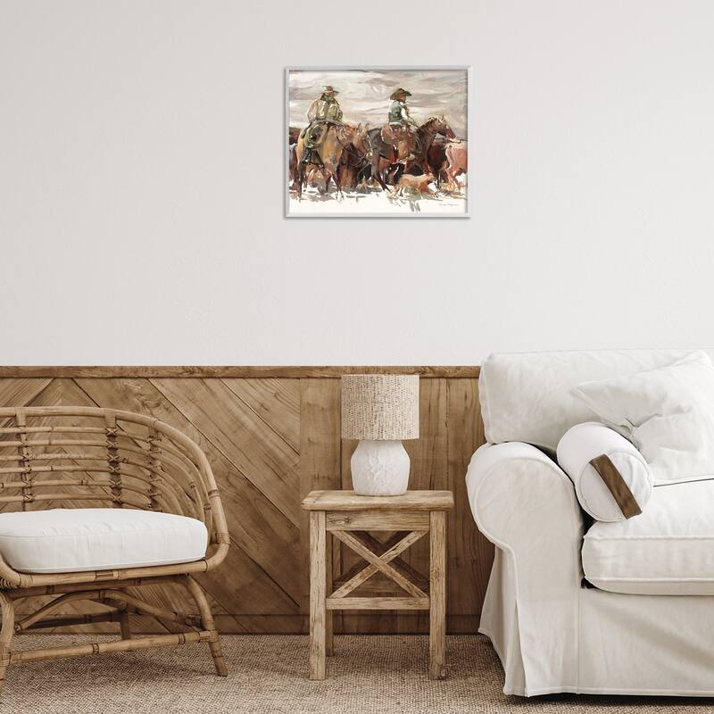 Stupell Round Up Cowboys Framed Giclee Art Design By Marilyn Hageman