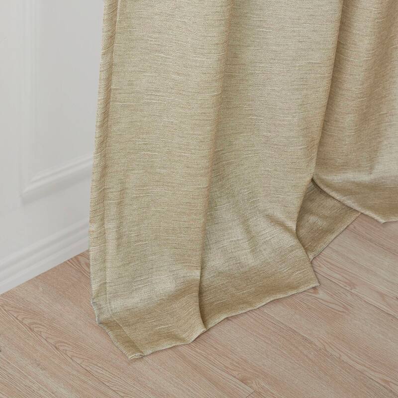SunSmart Leighton Tonal Printed Faux Silk Total Blackout Curtain Panel Pair