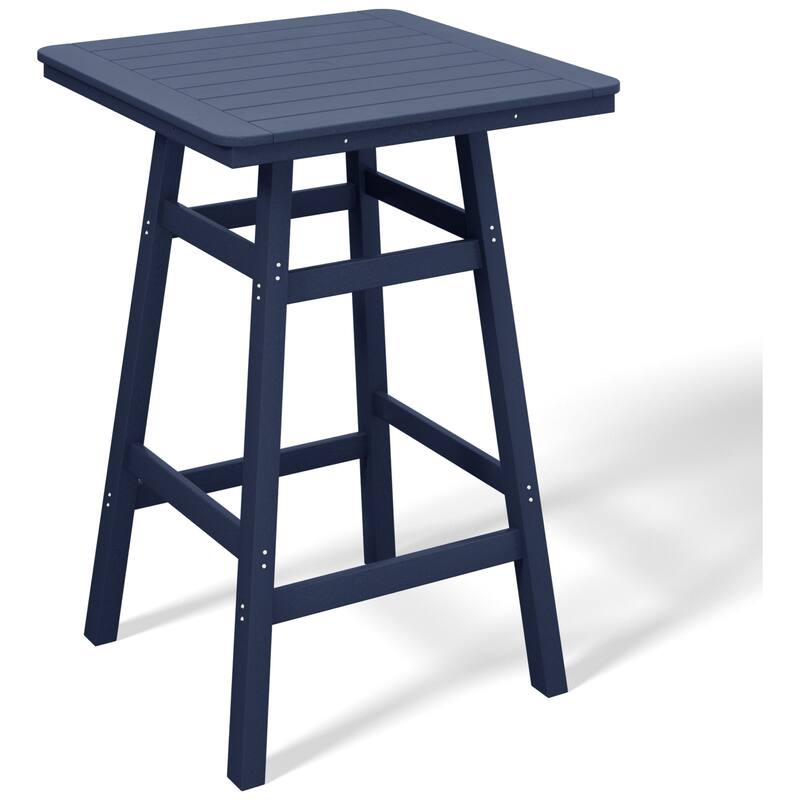 Laguna Hdpe All Weather Outdoor Patio 30" Square Bar Table - Navy Blue
