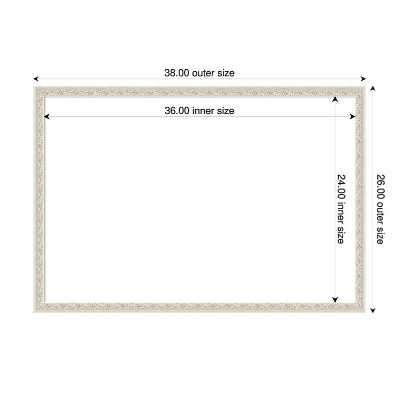Bethany Framed Dry Erase Magnetic Board - 38 x 26 in - Bethany Silver