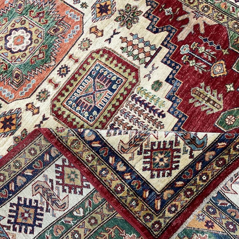HERAT ORIENTAL Handmade Super Kazak Wool Rug - 5'5" x 8'7"