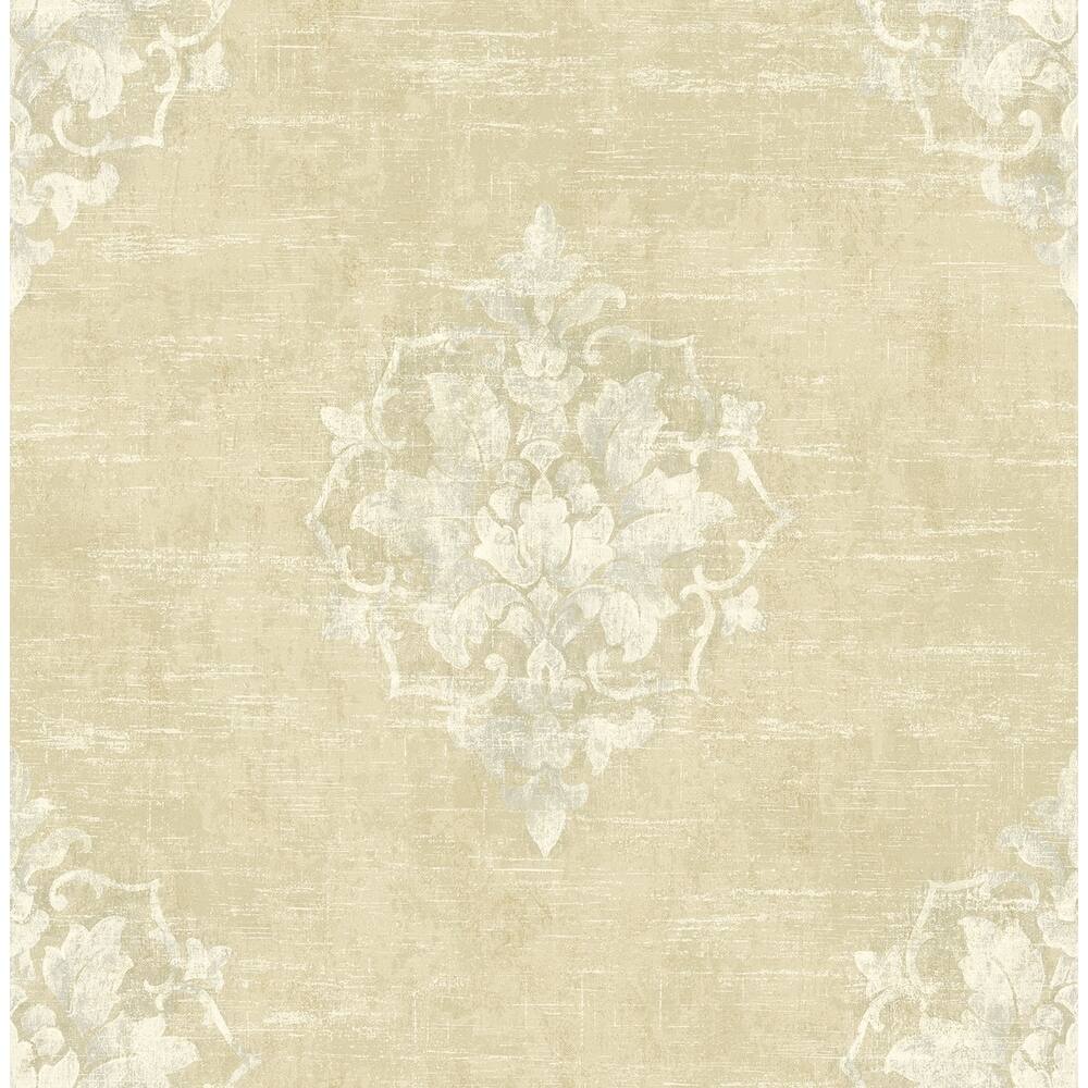 Seabrook Designs Creswell Damask Unpasted Wallpaper