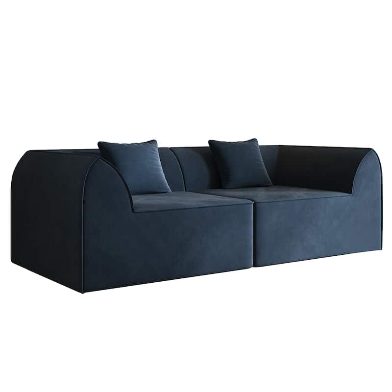 Compressed Memory Foam Sofa with PillowS, 2-Seater Lounger Daybed