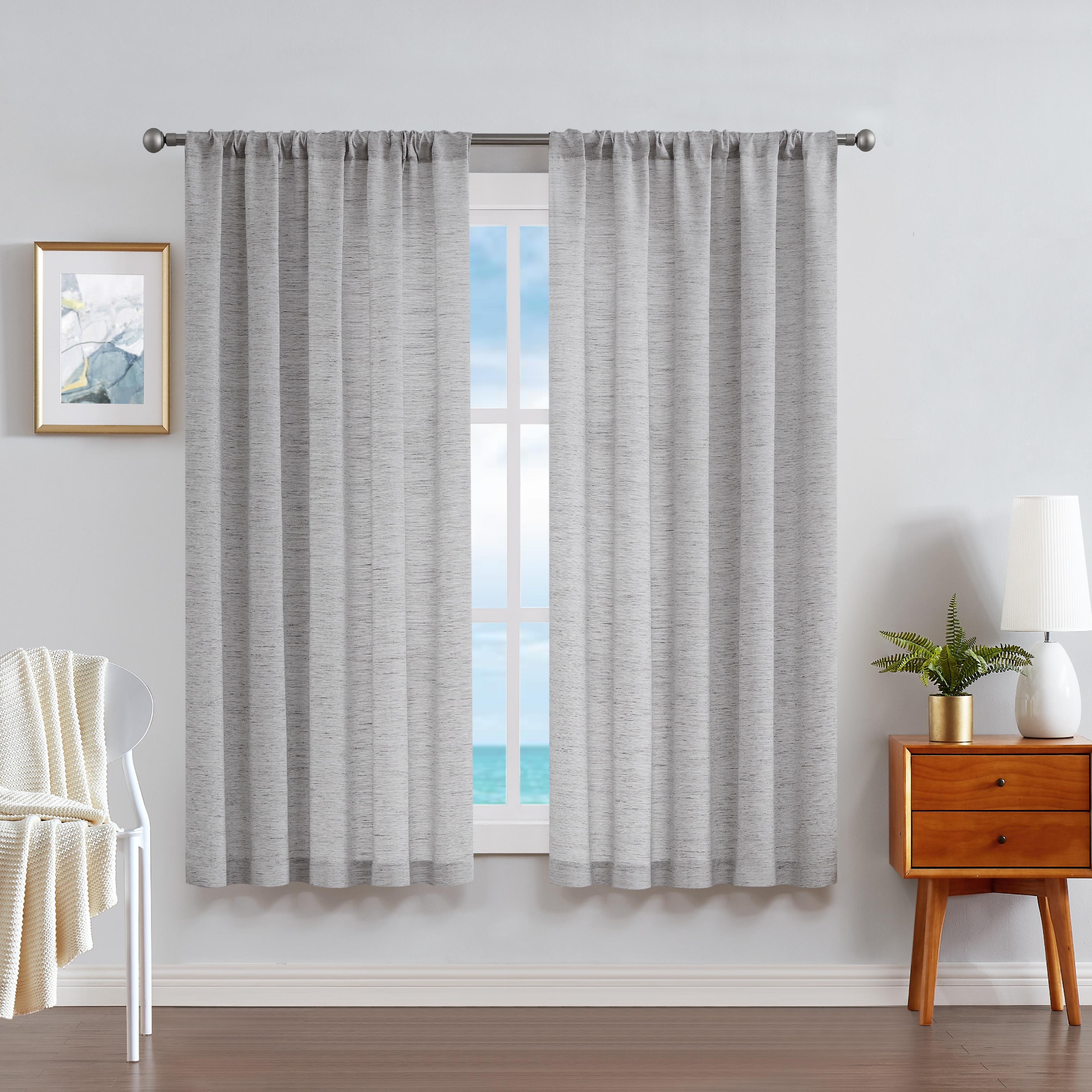Nautica Light Filtering Textured Extra Wide Curtains (Set of 2)
