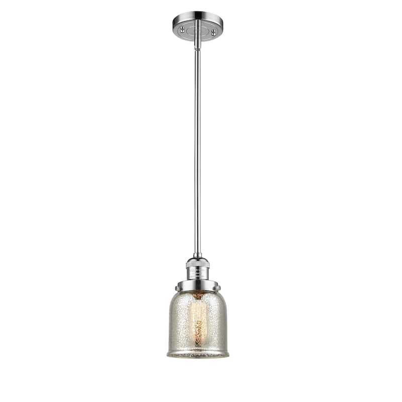 Innovations Lighting Franklin Restoration Bell - 1 Light 5" Stem Hung Mini Pendant - Silver Plated Mercury/Polished Chrome