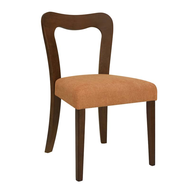 Dining Chairs Set of 2, Fabric Upholstered Dining Room Chairs Kitchen Side Chairs with Padded Seat and Open Back