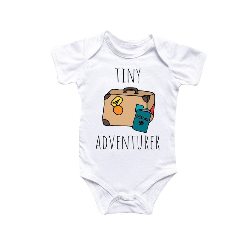 Travel Adventure Airplane - Baby Boy Girl Clothes Infant Bodysuit Funny Cute Newborn 14 - White - Newborn