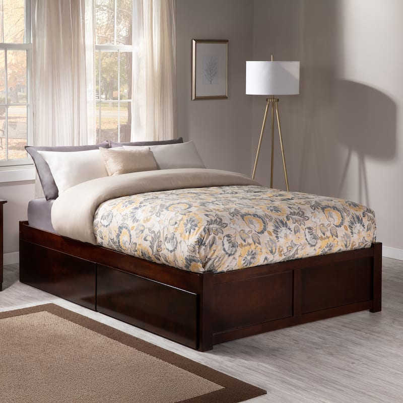 Concord Platform Bed with Footboard and Storage Drawers